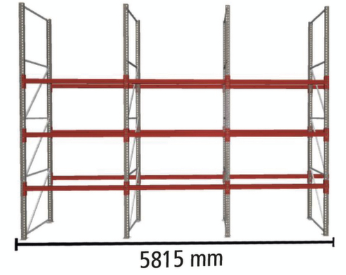 META Palletstelling MULTIPAL voor 24 pallets, 5815 mm breed, 4 opslagniveaus