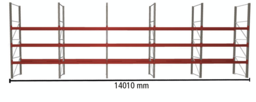 META Palletstelling MULTIPAL voor 40 pallets, 14010 mm breed, 4 opslagniveaus