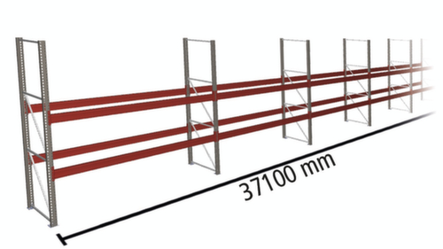 META Palletstelling MULTIPAL voor 120 pallets, 37100 mm breed, 3 opslagniveaus