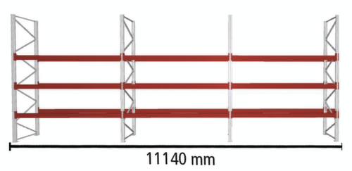 META Palletstelling MULTIPAL voor 48 pallets, 11140 mm breed, 4 opslagniveaus