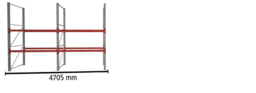 META Palletstelling MULTIPAL voor 8 pallets, 4705 mm breed, 2 opslagniveaus