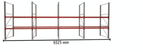 META Palletstelling MULTIPAL voor 16 pallets, 9325 mm breed, 2 opslagniveaus