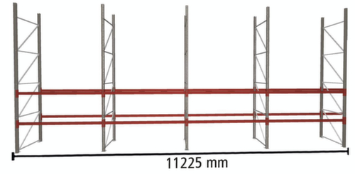 META Palletstelling MULTIPAL voor 24 pallets, 11225 mm breed, 3 opslagniveaus
