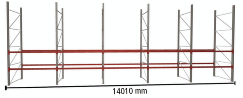 META Palletstelling MULTIPAL voor 30 pallets, 14010 mm breed, 3 opslagniveaus