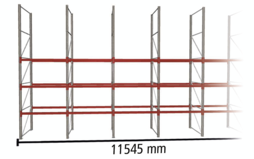 META Palletstelling MULTIPAL voor 24 pallets, 11545 mm breed, 4 opslagniveaus