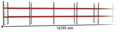META Palletstelling MULTIPAL voor 36 pallets, 16795 mm breed, 3 opslagniveaus