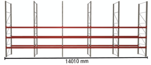 META Palletstelling MULTIPAL voor 40 pallets, 14010 mm breed, 4 opslagniveaus