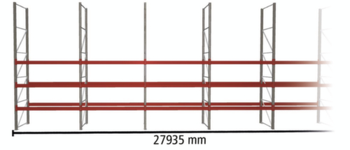 META Palletstelling MULTIPAL voor 80 pallets, 27935 mm breed, 4 opslagniveaus