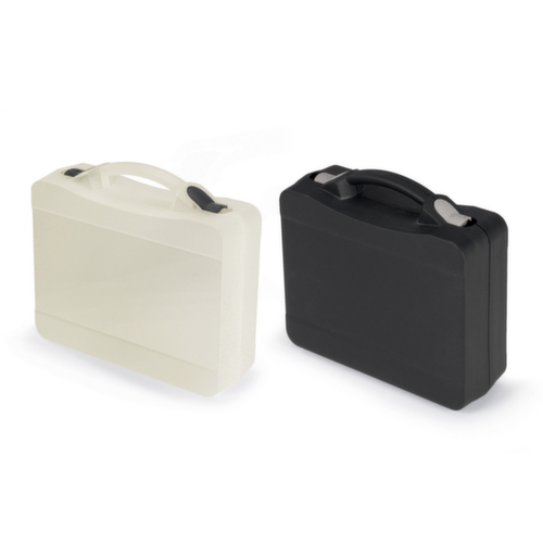 Kunststof presentatiekoffer groot volume zwart/grijs 25 x 18,1 x 8 cm