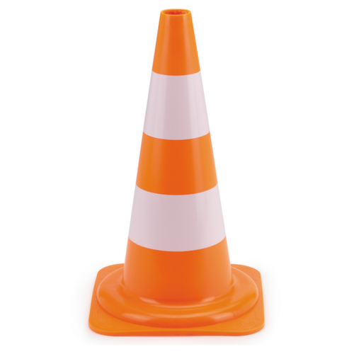 Veiligheidskegel oranje met 2 witte strepen 50 cm hoog