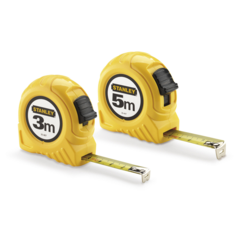 Rolmeter Stanley 5 m lengte met gele slijtvaste meetband