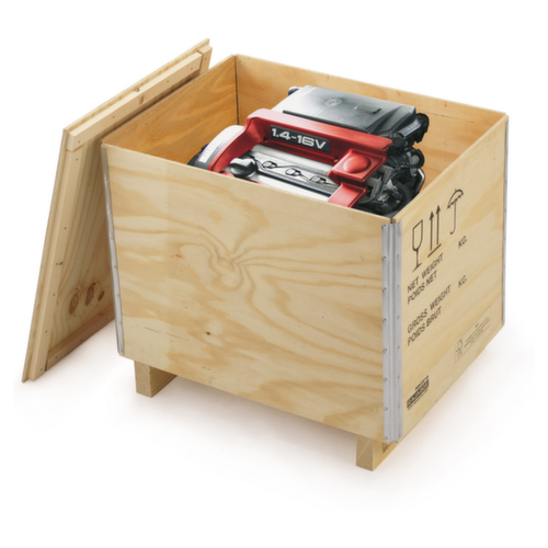 Kist van multiplex met houten onderstel Raja 58 x 38 x 40 cm