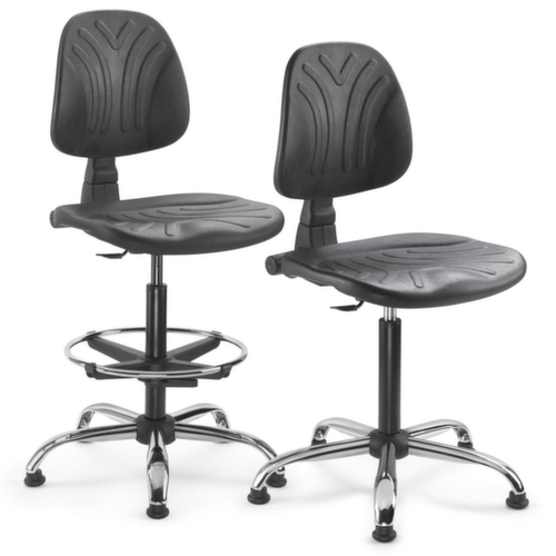 Werkstoel met chromen voet