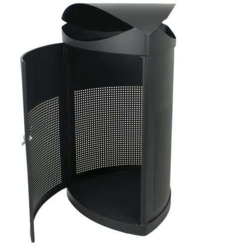 Afvalbak met overkapping, 60 l, zwart