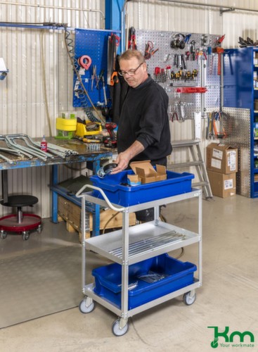 Kongamek Etagewagen Aluzink, draagvermogen 150 kg, 3 etages