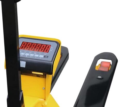 Vorkhefwagen met weegsysteem Eco, 2000 kg draagvermogen, massief rubber/polyurethaan