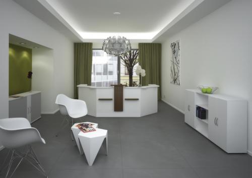 Gebogen tassenplank voor balie