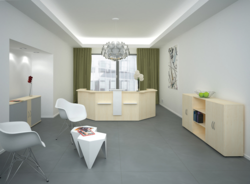 Gebogen tassenplank voor balie