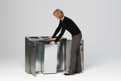 VAR RVS afvalverzamelstation, 3 x 90 l