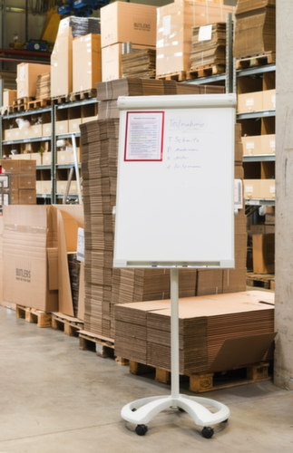 Franken verrijdbare flipover PRO Deluxe Mobil met 2 papieren houders, hoogte 1820 - 2000 mm