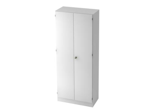 Kantoorkast met openslaande deuren met garderobe, wit/eiken