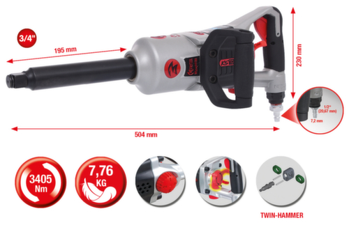 3/4" superMONSTER slagmoersleutel met hoog vermogen