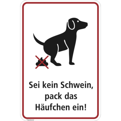 aanwijzingsbord SafetyMarking®, "Wees geen varken"