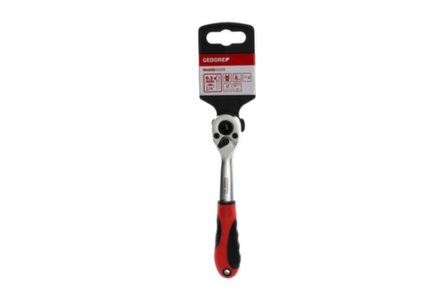 GEDORE RED R40050009 2C omkeerbare ratel 1/4 kruk 145 mm Omgekeerde draaihoek 10°
