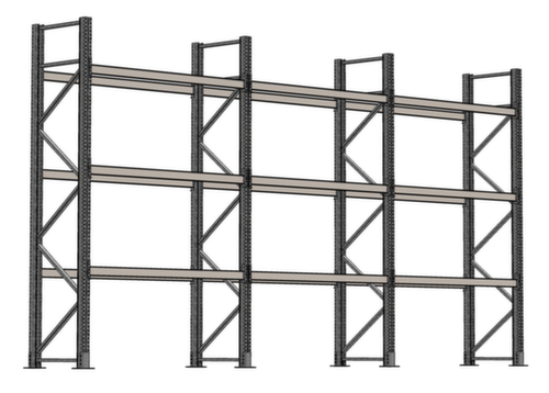 SCHULTE Palletstelling voor 24 pallets, 5965 mm breed, 4 opslagniveaus