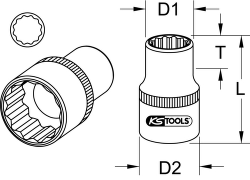 KS Tools 1/2" hexagon socket