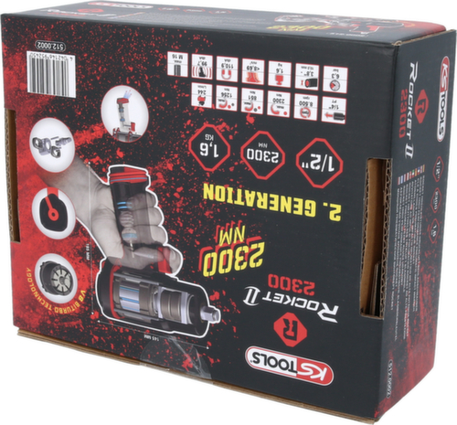 KS Tools 1/2" ROCKET II high-performance pneumatic impact wrench 2,300 Nm