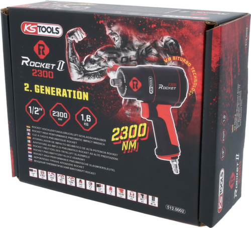 KS Tools 1/2" ROCKET II high-performance pneumatic impact wrench 2,300 Nm