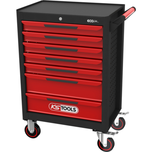 ECOline BLACK/ROT Werkplaatswagen met 7 laden en 598 premium gereedschappen