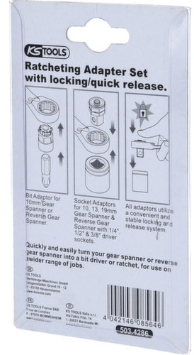 GEARplus dopsleutel adapter set