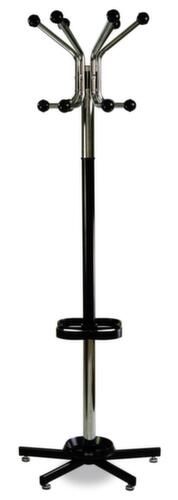 UDOBÄR Staande kapstok met parapluhouder, zwart/zilverkleurig