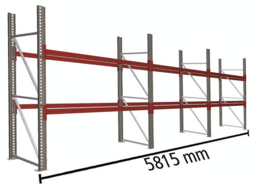 META Palletstelling MULTIPAL voor 18 pallets, 5815 mm breed, 3 opslagniveaus