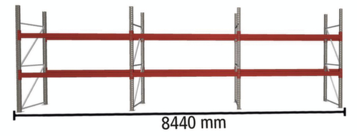 META Palletstelling MULTIPAL voor 27 pallets, 8440 mm breed, 3 opslagniveaus