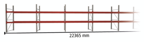 META Palletstelling MULTIPAL voor 72 pallets, 22365 mm breed, 3 opslagniveaus