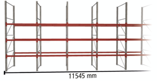 META Palletstelling MULTIPAL voor 48 pallets, 11545 mm breed, 4 opslagniveaus