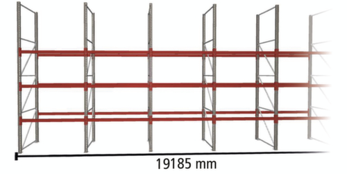 META Palletstelling MULTIPAL voor 80 pallets, 19185 mm breed, 4 opslagniveaus