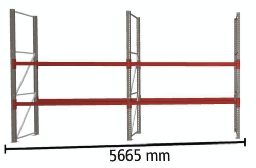 META Palletstelling MULTIPAL voor 12 pallets, 5665 mm breed, 3 opslagniveaus