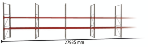META Palletstelling MULTIPAL voor 60 pallets, 27935 mm breed, 3 opslagniveaus
