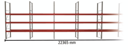 META Palletstelling MULTIPAL voor 64 pallets, 22365 mm breed, 4 opslagniveaus