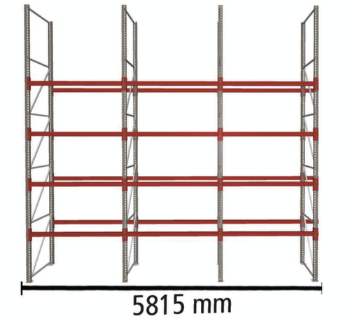 META Palletstelling MULTIPAL voor 30 pallets, 5815 mm breed, 5 opslagniveaus