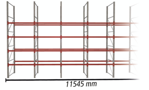 META Palletstelling MULTIPAL voor 60 pallets, 11545 mm breed, 5 opslagniveaus