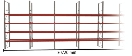 META Palletstelling MULTIPAL voor 165 pallets, 30720 mm breed, 5 opslagniveaus