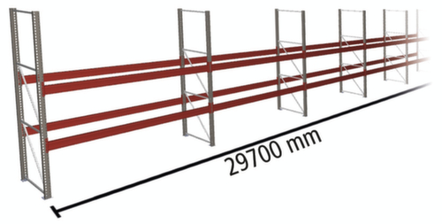 META Palletstelling MULTIPAL voor 96 pallets, 29700 mm breed, 3 opslagniveaus