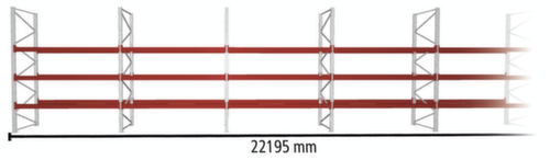 META Palletstelling MULTIPAL voor 96 pallets, 22195 mm breed, 4 opslagniveaus