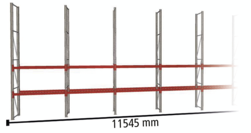 META Palletstelling MULTIPAL voor 24 pallets, 11545 mm breed, 4 opslagniveaus