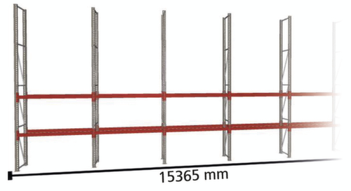META Palletstelling MULTIPAL voor 32 pallets, 15365 mm breed, 4 opslagniveaus